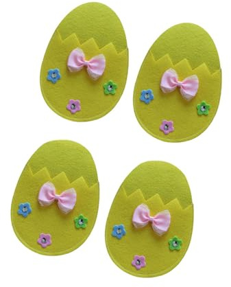 4 piezas de fundas de tenedor con tema de Pascua, bolsa de cubiertos de tela resistente para cubiertos de huevos de Pascua para fiestas familiares y celebraciones