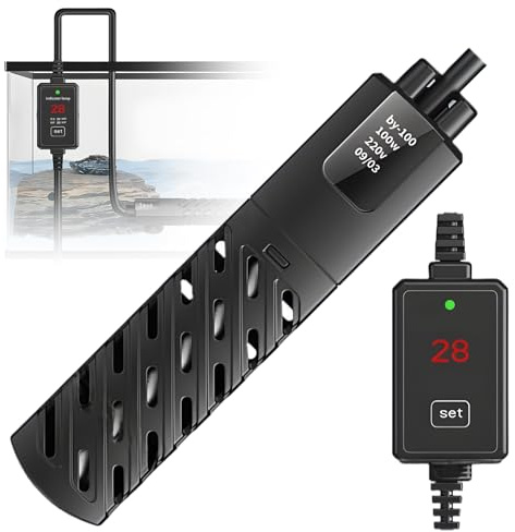 PORFOYO Aquarium Heizung, 50 W Mini Aquarium Heizung, Mini Aquarium Heizstab, Aquarium Heizer Aquariumheizung, Mit Übertemperaturschutz Und Digitalanzeige Temperaturkontrolle Für 30 L