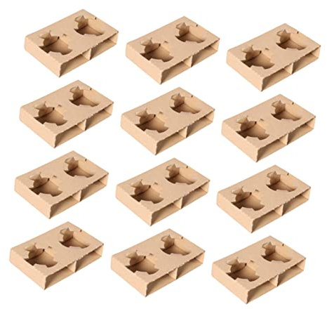 Mikinona 50piezas Portavasos De Cartón Corrugado Tazas Para Llevar Unidades Soporte Resistente Para Bebidas Para Entrega y Uso Diario Portavasos Para Café y Té Fácil Transporte Sin Derrames