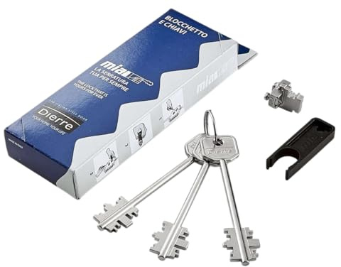 Blocchetto Universale MIA Per Porte Blindate Dierre | 3 Chiavi Diritte 92/116 mm | Ricambio Originale Sicurezza Garantita (3 Chiavi Corte 92mm)