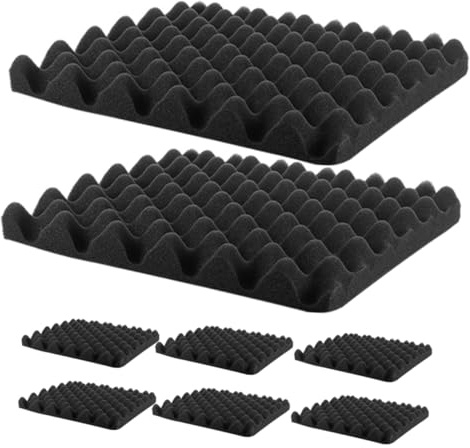 8pcs Soundproof Acoustic Panels for Piano Rooms and Home Theaters | Black Soundproof Cotton, Self-adhesive Installation, Enhanced Sound Absorption, Easy Wall Application