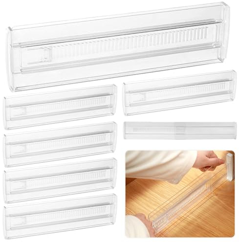AXVRAV 6 Stück Verstellbare Schubladenteiler 28–50 cm, Höhe 8 cm Schubladentrenner für Kleidung Küche Kommode Schlafzimmer und Büro, Flexible Schubladen Organizer für Ordnung und Aufbewahrung
