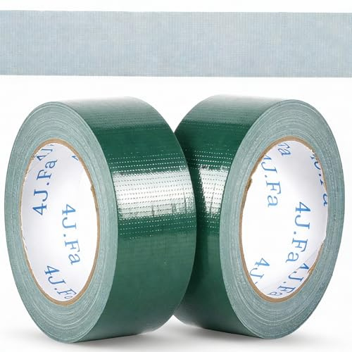Gykutix 2 Rollos de Cinta Adhesiva de Tela Resistente al Agua 50 mm x 30 m, Cinta de Reparación Extra Fuerte para Reparaciones, Bricolaje, Uso Interior y Exterior, Cinta Adhesiva para Conductos