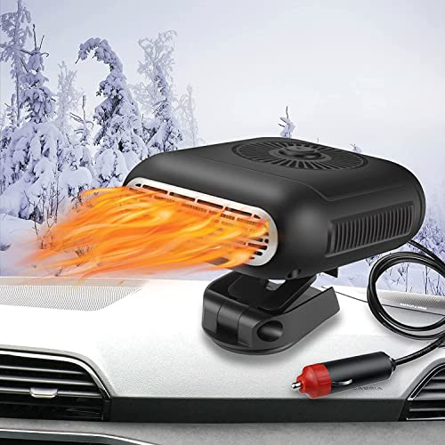 KQLHLHDYZ 12V 150W Autoheizung, 360° drehbare tragbare Autoheizung und Defroster, Windschutzscheiben Entfeuchter mit Zigarettenanzünder Stecker