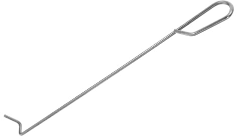 MOLUCKFU Crochet pour Foyer en Acier Inoxydable Argenté, Forte Capacité de Charge, Réglage Facile Bois de Chauffage Charbon, pour Intérieur et Camping