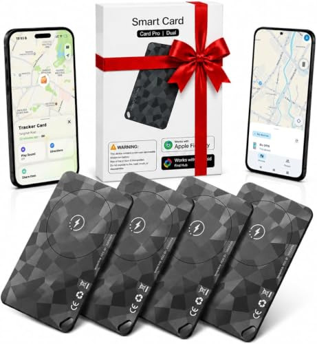 JIARUI 2026 Slim Wallet Tracker Card - iOS & Android Supported, 6-12 Years Battery Life, Work with Apple Find My & Google Find Hub, Smart Item Locator for Luggage, Passports, Keys, Backpack