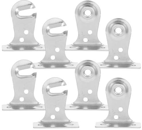 jojofuny Soportes Metálicos para Cortinas Enrollables, 8 Pares con Tornillos, Resistentes Oxidación, Compatibles con Herrajes Estándar, Montaje para Ventanas y Oficinas, Herrajes