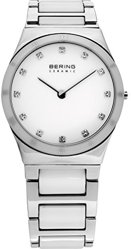 BERING Damen Quarz Uhr | Armbanduhr 30 mm Edelstahlgehäuse und Zifferblatt | Milanaisearmband | Saphierglas | 5 ATM | 32230