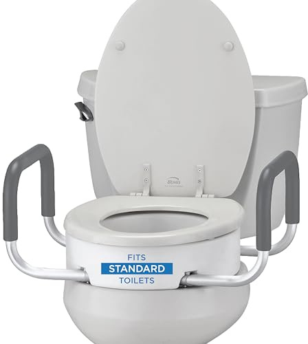 NOVA Raised Toilet Seat with Handles for Seniors – Standard Toilet Riser with Safety Grab Bars, Elevated Toilet Seat for Elderly, Disabled & Post-Surgery Support - Standard Toilet