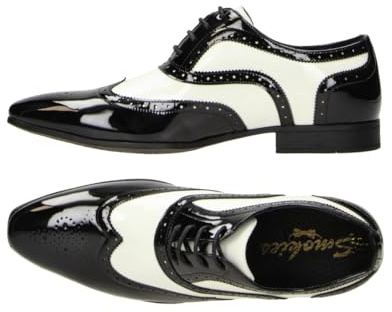 Smokies Lackschuhe ZWEIFARBIG George klassischer Schnürer Herrenschuh Smokingschuhe, (46 EU George Schwarz/weiß)