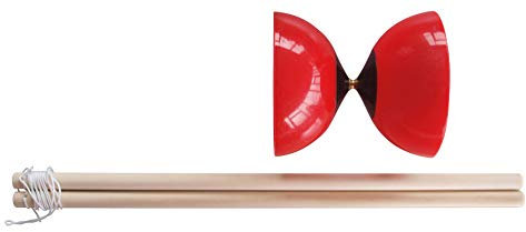 Schildkröt® Diabolo Set, aus elastischem roten Polyethylen, Metallnabe, 2 Holzstäbe inkl. Schnur und Anleitung, 970136