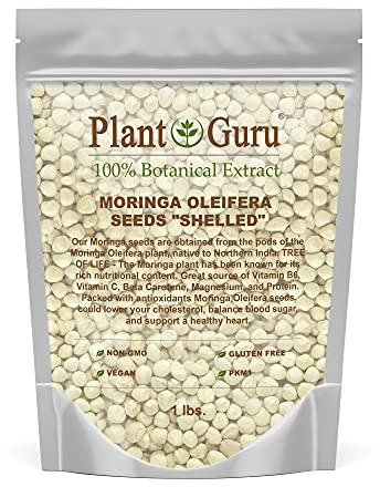 Moringa Seeds Kernel Shelled 16 oz. / 1 lb. - Clean PKM1 Variety - Edible - Moringa Oleifera - Malunggay - Semillas De Moringa - Drumstick Tree - Non-GMO - 2000 to 2400 Seeds Approx.