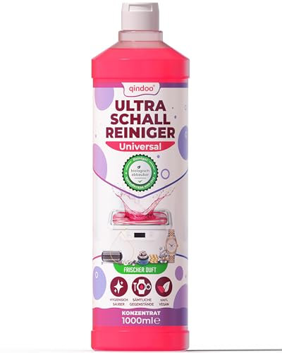 Qindoo 1L Schmuckreiniger Ultraschall Konzentrat, Reinigung von Schmuck, Ketten, Ringe Ultraschallbad Schmuck im Ultraschallgerät (1 Liter)