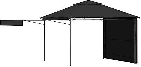 Pavillion Shelter Terrassenüberdachung Gartenpavillon - Pavillon mit Doppelt Erweiterten Dächern 3x3x2,75 cm 180 g/m² für Festival Camping Party Garten