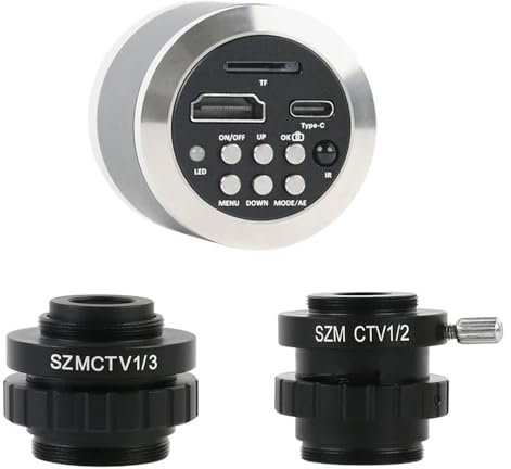 Microscope Caméra vidéo numérique 4K 2K 48mp 55mp HDMI USB, loupe for stéréo + SZM CTV 1/2 1/3 objectif adaptateur à monture C for Microscope trinoculaire(48MP 4K HDMI Type-c)