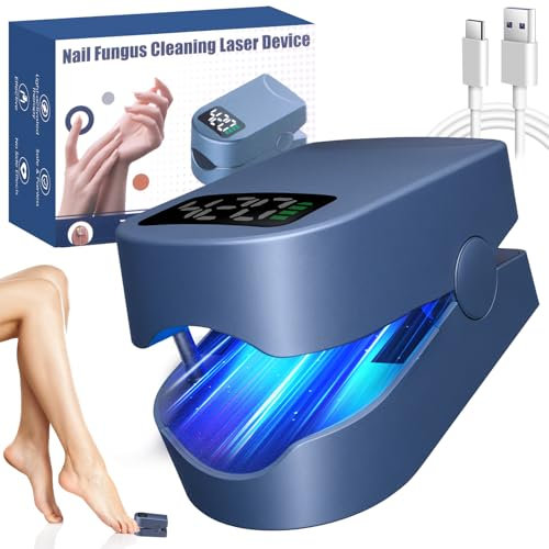 Dandin Dispositivo láser para hongos en las uñas, dispositivo láser para hongos en las uñas, con temporizador, dispositivo de cuidado de uñas portátil recargable para dedos y uñas de los pies