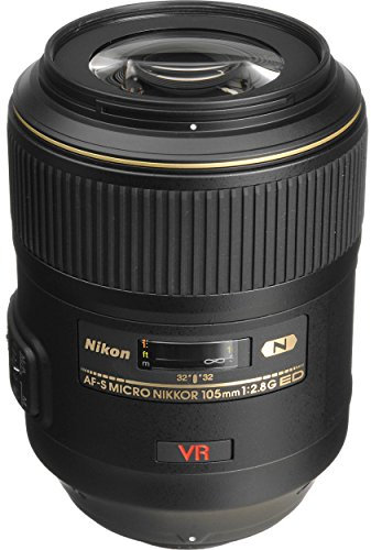 Nikon 2160 AF-S Micro 105 mm 1:2,8G VR Makro-Objektiv (62 mm Filtergewinde, bildstabilisiert) Schwarz