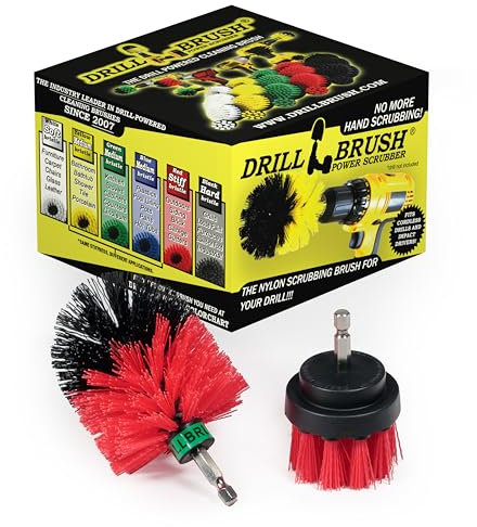 Cleaning Supplies - Outdoor - Garden - Patio - Deck Brush - Mini - Drill Brush - Bird Bath - Algae - Garden Statues - Stone - Garden Fountain - Headstones - Granite Cleaner - Concrete - Spin Brush