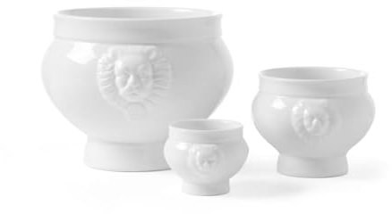 HENDI Ciotola, tazza, terrina, con testa di leone, per colazione, zuppe, cereali, dessert, frutta, adatta a lavastoviglie e microonde, 0.5L, ø138x(H)95mm, leggera, porcellana bianca