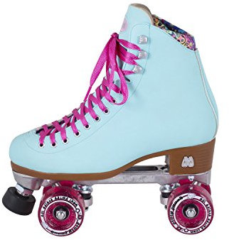 Moxi Set Beach Bunny Retro Rollschuh mit Vier Rollen I Roller I Skates I Disco I Skaterschuhe I Quad I Oldschool I Damen I Frauen I Für Indoor und Outdoor (Sky Blue, Moxi 2 / EU 33)