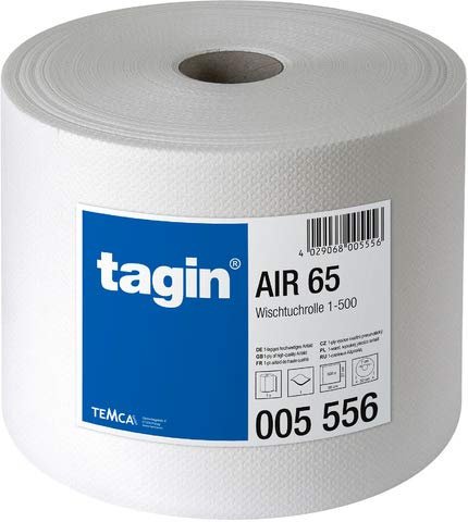 tagin Wischtuch Air65, Airlaid, auf Rolle, 500 Tücher, 27 x 36 cm, hochweiß