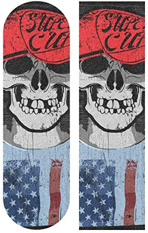 MNSRUU Skateboard-Griptape mit Totenkopf-Design, 22,9 x 83,8 cm