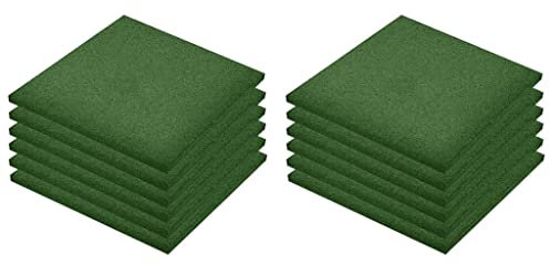 vidaXL 12x Fallschutzfliese Fallschutzmatte Spielplatz Sicherheit Gummiplatte Spielplatzmatte Sicherheitsmatte Gummi 50x50x3cm Grün