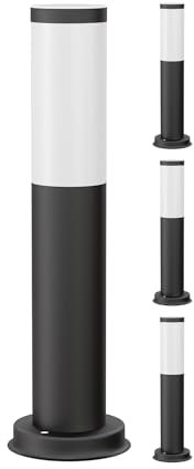 ledscom.de 4 pièces Lumière de chemin/Borne d'éclairage PORU pour l'extérieur, IP44, 39 cm, noir, 1x E27 max. 40W