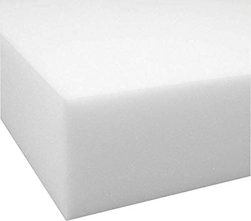 4everPrime High Density Foam White Extra Firm Upholstery Cut To Size for Cushions, Sofa, Beds, Seating, Indoor Outdoor Padding (20 x 20 x 2 inch)