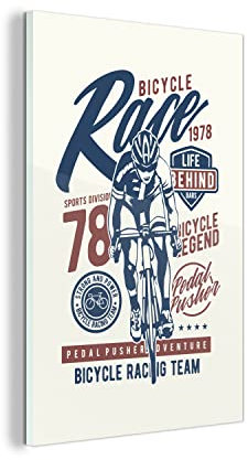 MuchoWow Glasbild Glasfoto Wandbild Bilder Deko 60x90 cm Radsport - Fahrrad - Vintage