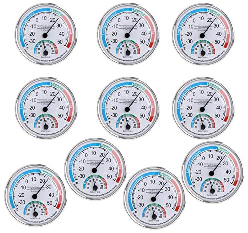 ARMYJY 10X Thermometer Hygrometer Thermo Analogue Humidity Room climate Control Inside monitor Weather Stations for office, restaurant, hotel lobby