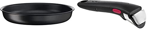 Tefal Ingenio Eco Resist Poêle 26 cm, Induction, Indicateur de démarrage de cuisson, Cuisson saine, L3970502 & Ingenio Poignée amovible noire, Verrouillage sécurité 3 points, Expertise L9863302