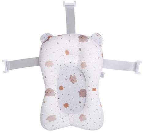 Baby-Badewannenkissen, Niedliche Form, Baby-Badewanne, Faltbares Design, Duschbecken für Neugeborene, Tragbares Netz, Säuglingsbadekissen (Weiss)