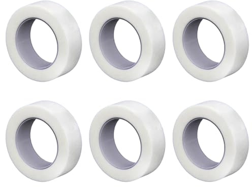 6 unidades de cinta quirúrgica microporosa microporosa, transpirable, de emergencia, apta para piel, vendaje, piel sensible (1,25 cm x 9 m)