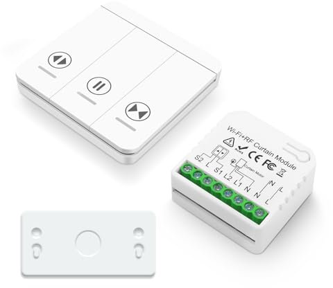 Tedeligo Interruttore Tapparelle 2.4GHz WiFi, Interruttore Wireless Mobile RF 433 Modulo Di Controllo Timer Per Tende Tapparelle Elettriche Compatibile Con Alexa Google Home Controllo App Tuya