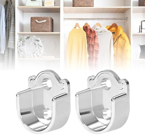 Supporti per Asta a Flangia,Supporti per Asta Flangiata,Staffe per Aste da Armadi,Staffa a U,Supporti per Asta Armadio Staffa,Staffa Asta Armadio per Tubi del Guardaroba da Parete,19 mm,2 pezzi