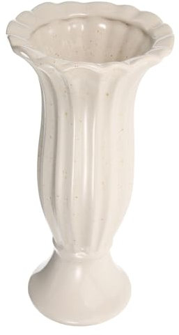 TOPPERFUN Jarrón De Cerámica Conmemorativo Estilo Columna Romana, Tamaño Mediano, Color Blanco, Maceta para Cementerio, Adorno para Tumbas, Soporte Floral para Uso Jardín y Ceremonia