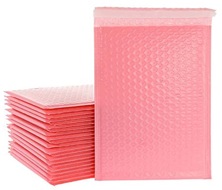 Versandtaschen Luftpolster 100 Stück Luftpolstertaschen, gepolsterte Umschläge, Perlenfolie, Geschenk, Briefumschlag, Tasche for Bücher, Zeitschriften, gefüttert, selbstklebend, rosa PolsterumschläGe