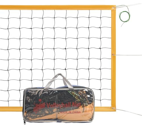 SIVENKE Rete da pallavolo pieghevole per pallavolo, 9,5 m x 1 m, rete di ricambio per giardino, spiaggia, sport, per volano, tennis, pallavolo, con borsa per il trasporto