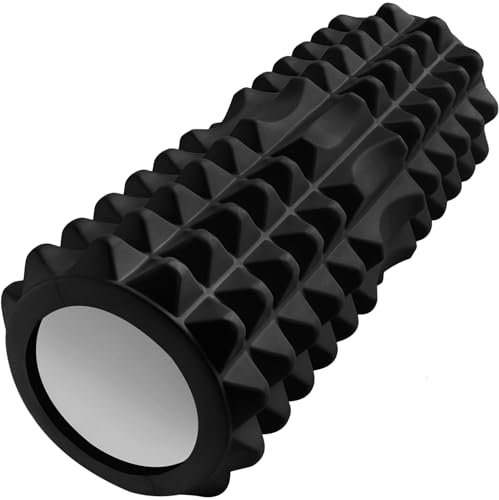 Faszienrolle aus EVA-Schaumstoff Ø 12cm 33 cm Pilates Yoga Massage Schwarz 23570