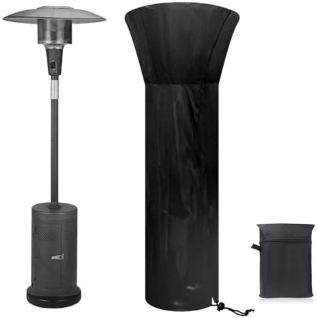 Housse de chauffage de terrasse en tissu Oxford 210D robuste avec fermeture éclair pour imperméable, coupe-vent, indéchirable, résistante aux UV (226 x 85 x 48 cm)