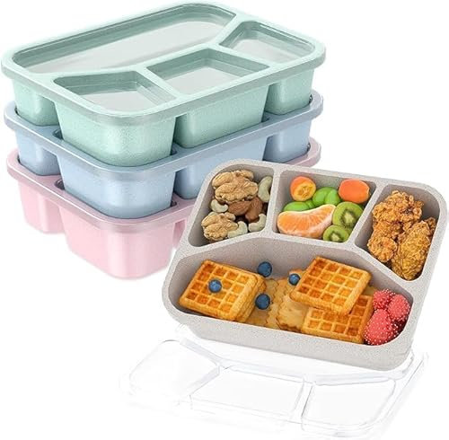 Woplagyreat Porta Pranzo Lunch Box 4 Pack Portamerenda Bambina Bambino Scuola Termico Merenda Bento Bambini Schiscetta Portapranzo