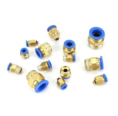 1pcs M5 M6 M8 M10 M12 M14 Metric Male Thread Straight Pneumatic Pipe Fitting Push In Quick Connector Fit 4mm 6mm Tube OD Quick Fitting(PC6-M14x1.5)
