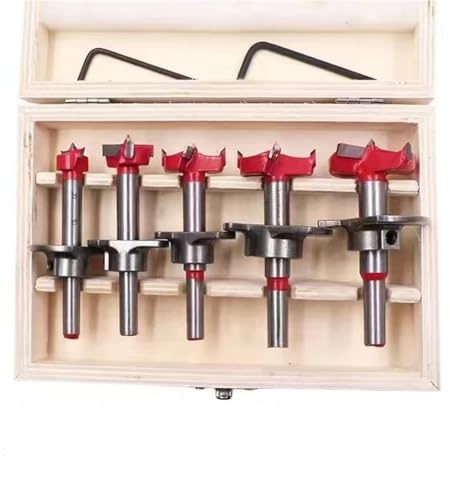 Forstner Bit, (Ø15~35mm) Forstnerbohrer Holzbohrer mit Rundschaft, Dübelbohrer Holzbohrer mit Tiefenanschlag, Professional Forstner Bohrer, Topfbohrer Kunstbohrer für Holz, Holzbearbeitung