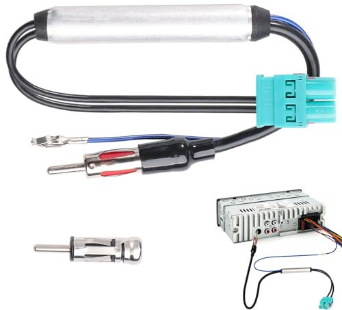 Getyjoe Adaptador de antena de coche para radio estéreo, receptor de antena de autor, adaptador de antena para vehículo, audio estéreo, receptor