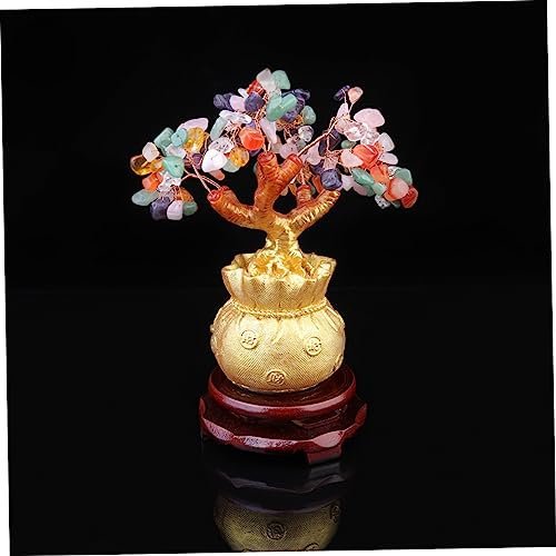 Ciieeo Kristall-geldbaum-Dekoration Glücks-geldbaum Bonsai Feng Shui Wohnkultur Reichtumsbaum Ornament Desktop-