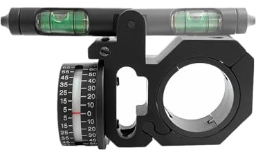 ProWildGear Indicador de grado de ángulo con nivel de burbuja, ángulo de precisión, ajuste coseno de 25,4 mm y 30 mm