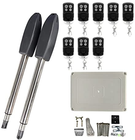 Apriporta da Garage, 400KG Kit di apertura del cancello a battente elettrico automatico Tirare il braccio di guida Attuatore motore for porta a battente Multi telecomando opzionale for vialetto(8 remo