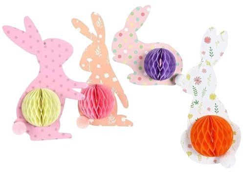 14 Stück Osterdeko zum Aufhängen, Ostereier zum Aufhängen,Wabenpapier,Osterdeko für Frühling,Ostern Deko Ostereier Papier Wabenbälle Wabeneier Osterstrauß Osterstrauchdeko (03-3pcs)