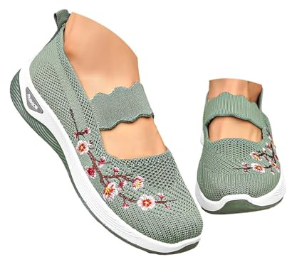 2025 Zapatos Ortopédicos Mujer Verano con Malla Zapatillas Comodos Ligeros sin Cordones Deporte Zapatillas Ortopédicas de Plataforma Antideslizantes Transpirables Soporte de Arco Sandalias Caminar